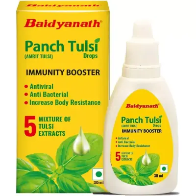 Baidyanath Ayurved Panch (Amrit) Tulsi Drops (30ml)