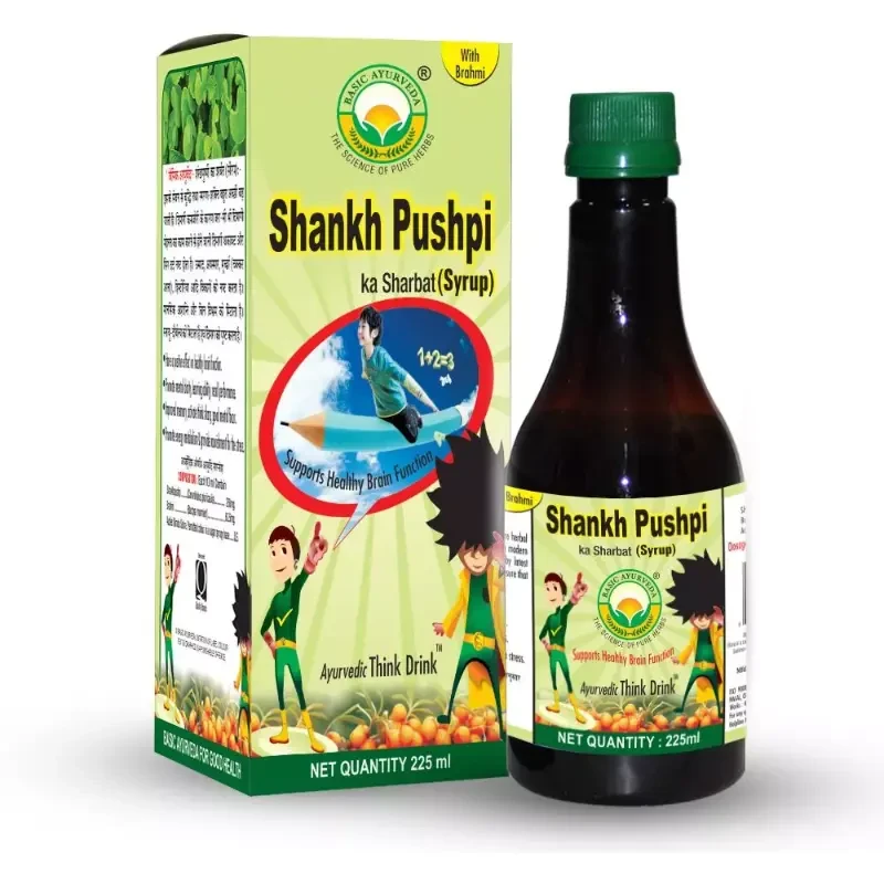 Basic Ayurveda Shankhpushpi Syrup (Brahmi Yukt) (225ml)