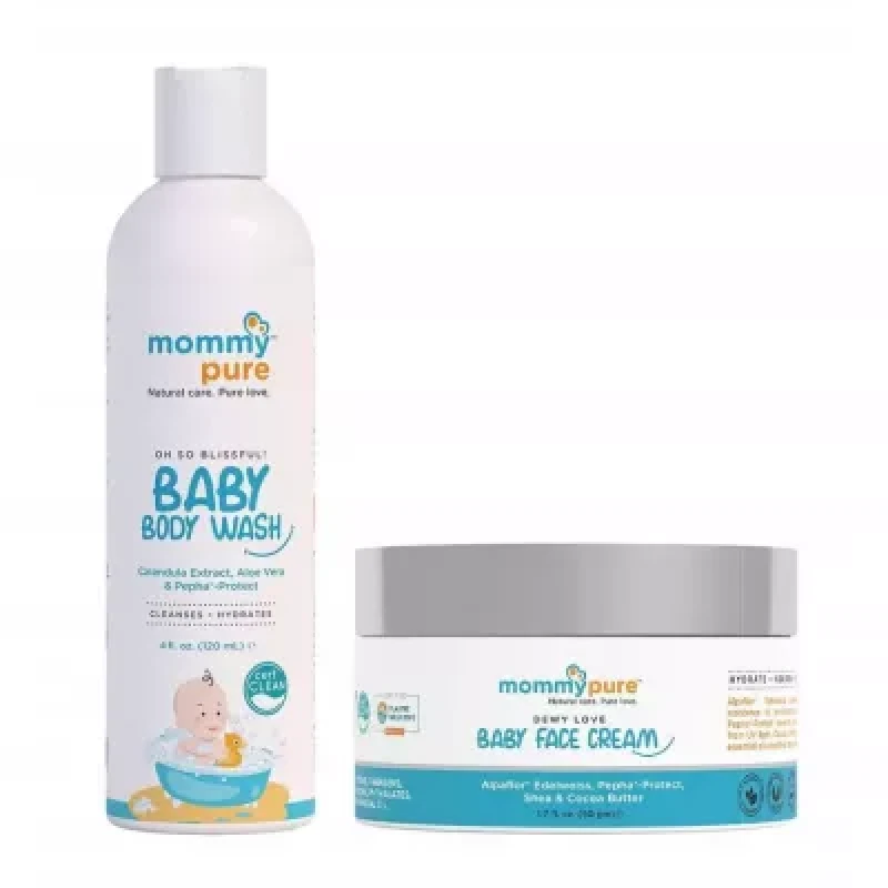 Mommypure Baby Face Cream Baby Body Wash Combo 50G Cream Body Wash 250Ml 1Pack