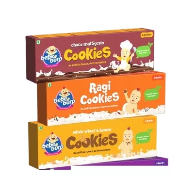 Bebe Burp Healthy Cookies Combo Ragi Whole Wheat Choco Each 150G 150G