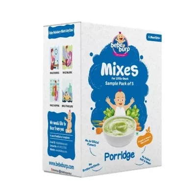 Bebe Burp Mixes Sample Pack Of 5 Porridge Kit For 6 Month Baby Wheat Barley Rice Khichdi Finger Millet Each 30G 1Pack