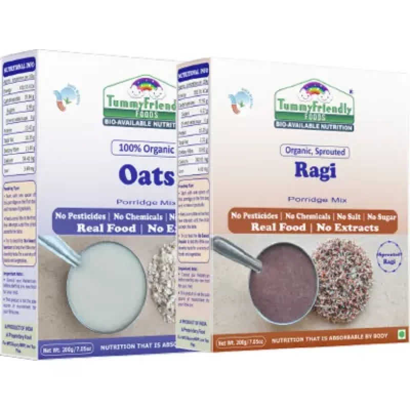 Tummy Friendly Foods Oats Ragi Porridge Mix 200G Each 1Pack