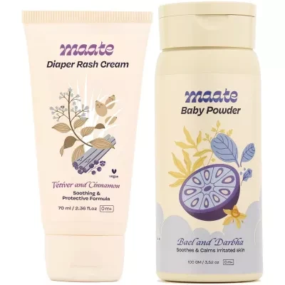 Maate Diaper Rash Cream Baby Powder Combo 70Ml 100G 1Pack