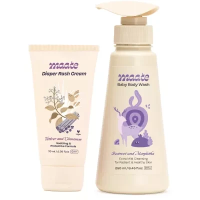 Maate Diaper Rash Cream Body Wash Combo 70Ml 250Ml 1Pack