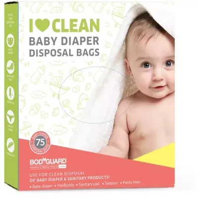 Bodyguard I Love Clean Baby Diaper Disposal Bags 257Cm X 165Cm 75Pcs