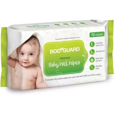 Bodyguard Premium Baby Wet Wipes 15Cm X 20Cm 72Pcs