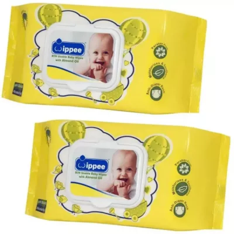 Wippee Baby Wipes 15Cm X 21Cm 80Pcs Pack Of 2