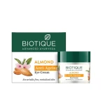 Biotique Almond Anti-Ageing Eye Cream: Youthful Eyes, 15g.