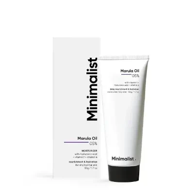 Minimalist Marula Oil Moisturizer: Hydrates dry skin, 5% hyaluronic acid