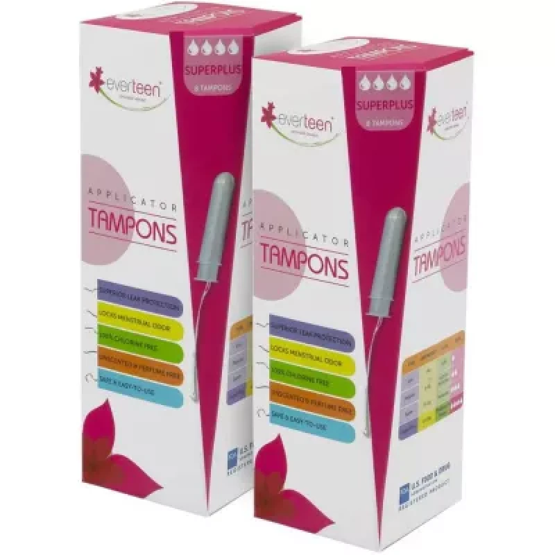 Everteen Super Plus Applicator Tampons 8Pcs Pack Of 2