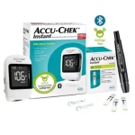 Accu Chek Instant Blood Glucose Glucometer: Bluetooth, Vial Included.