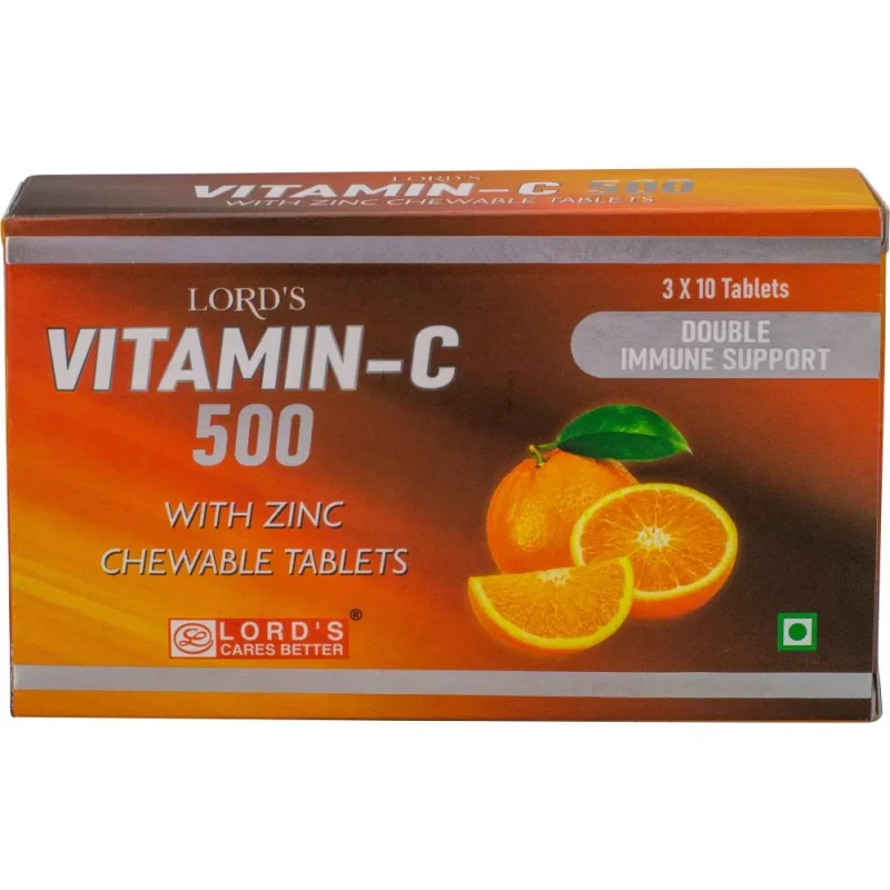 Lord's Vitamin-C 500 with Zinc Chewable Tablet