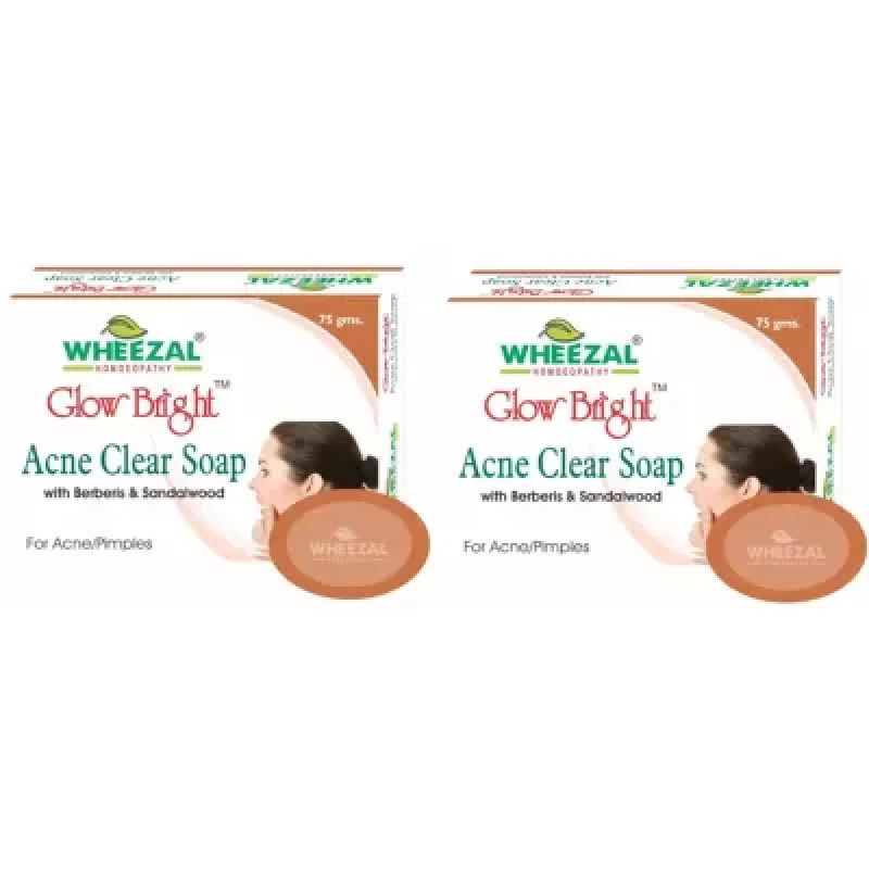 Wheezal Glow Bright Acne Clear Soap (75G) Pack Of 2