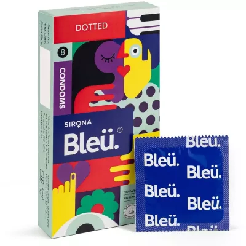 Bleu Dotted Condoms 8Pcs