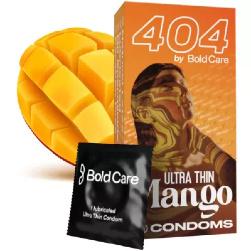 Bold Care 404 Super Ultra Thin Mango Flavored Condoms For Men 10Units