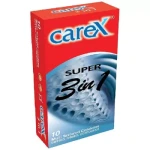 Coral Healthcare Carex Super 3 In 1 Multi Textured Condoms 10Pcs