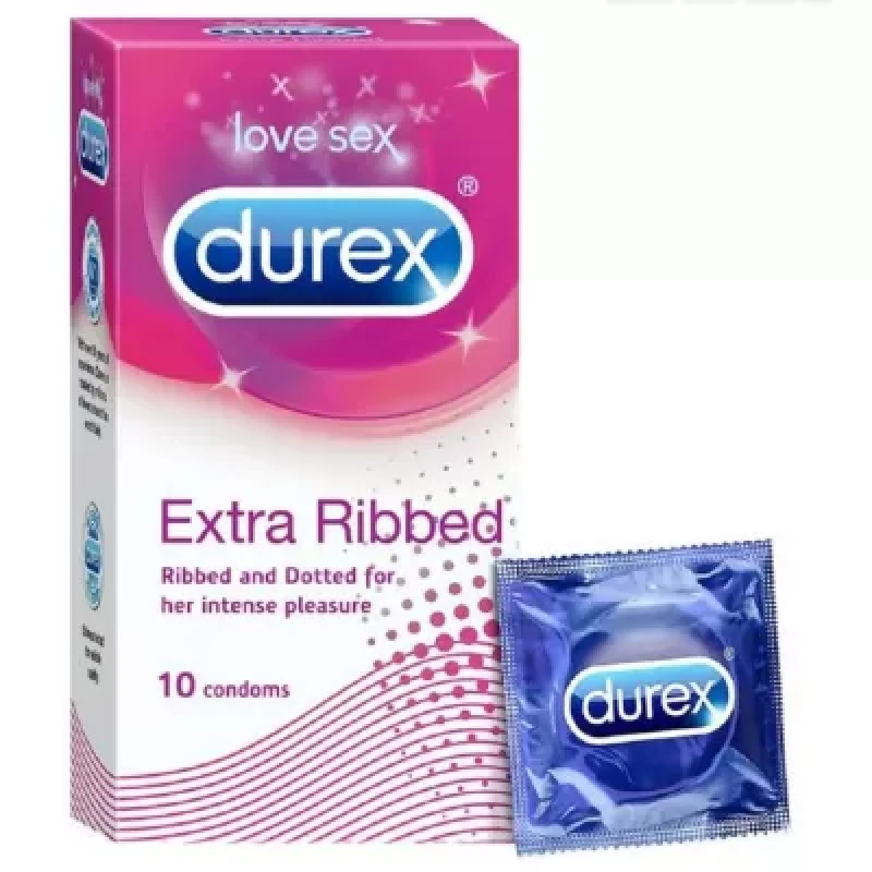 Durex Extra Ribbed Condoms 10Pcs