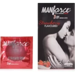 Mankind Pharma Manforce Wild Condom Strawberry 10Pcs