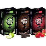 Nottyboy Multi Flavoured Pack Strawberry Chocolate Green Apple Condoms Each 10Pcs 1Pack