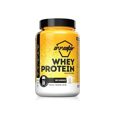 Avvatar Whey Protein Powder 1kg Unflavoured: Pure Fresh Cow's Milk