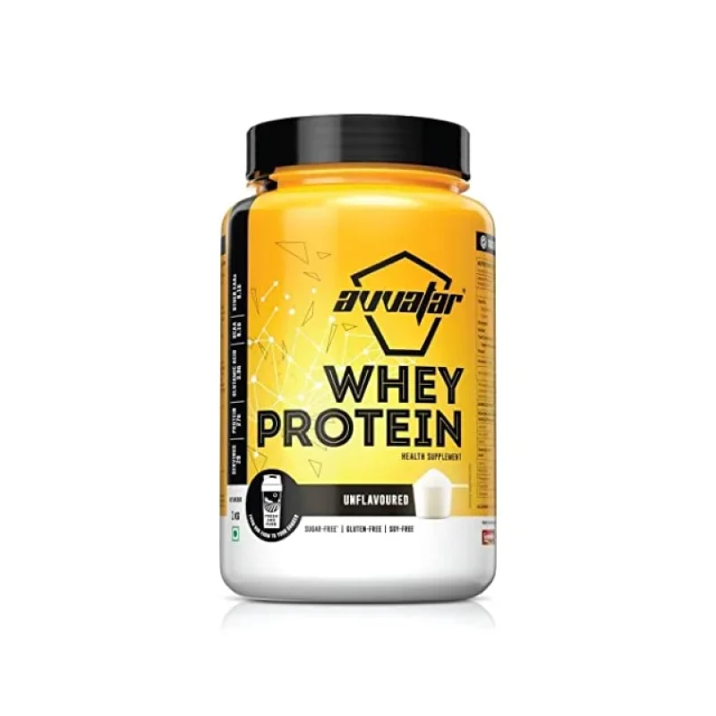 Avvatar Whey Protein Powder 1kg Unflavoured: Pure Fresh Cow's Milk