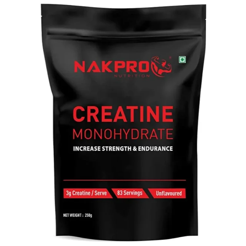 Nakpro Creatine Monohydrate: Unflavored 250g Pack for Muscle Endurance