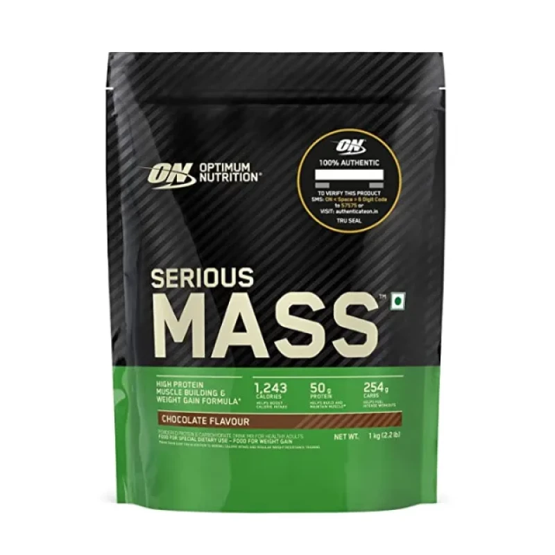 Optimum Nutrition Serious Mass Gainer: Chocolate 1kg Veg Pack