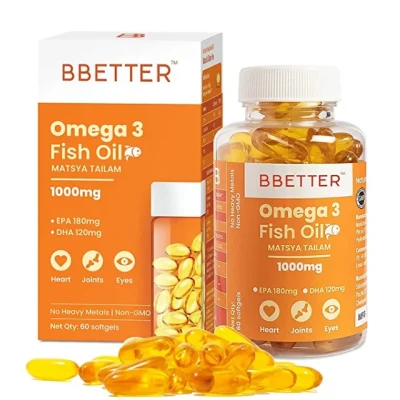 BBetter Omega 3 Fish Oil: 1000mg Capsules for Heart and Brain Health